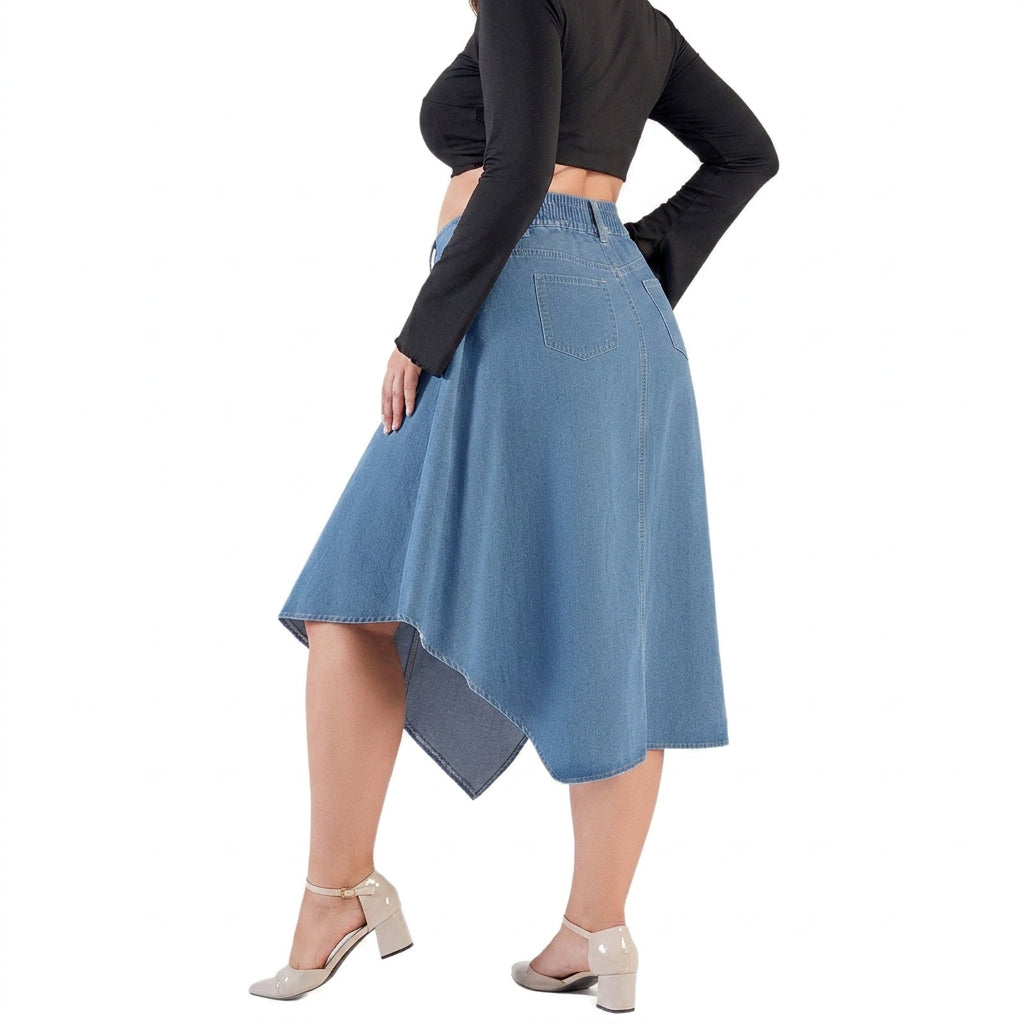 Rhea Irregular Denim Skirt