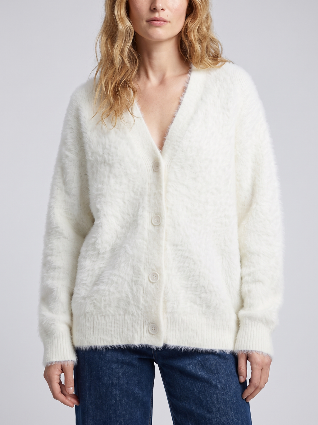 Alma Oversized V Neck Layered Cardigan - view 11