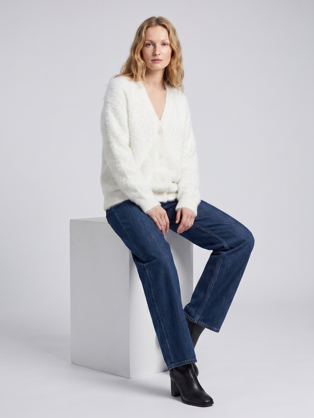 Alma Oversized V Neck Layered Cardigan - view 12