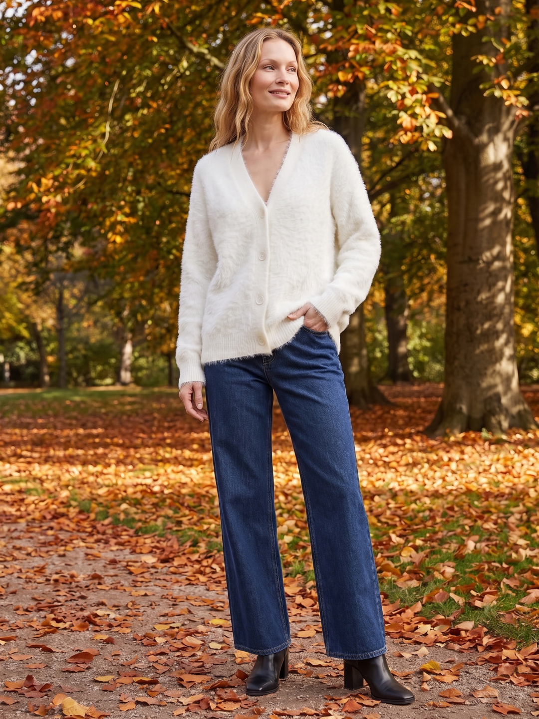 Alma Oversized V Neck Layered Cardigan - view 14