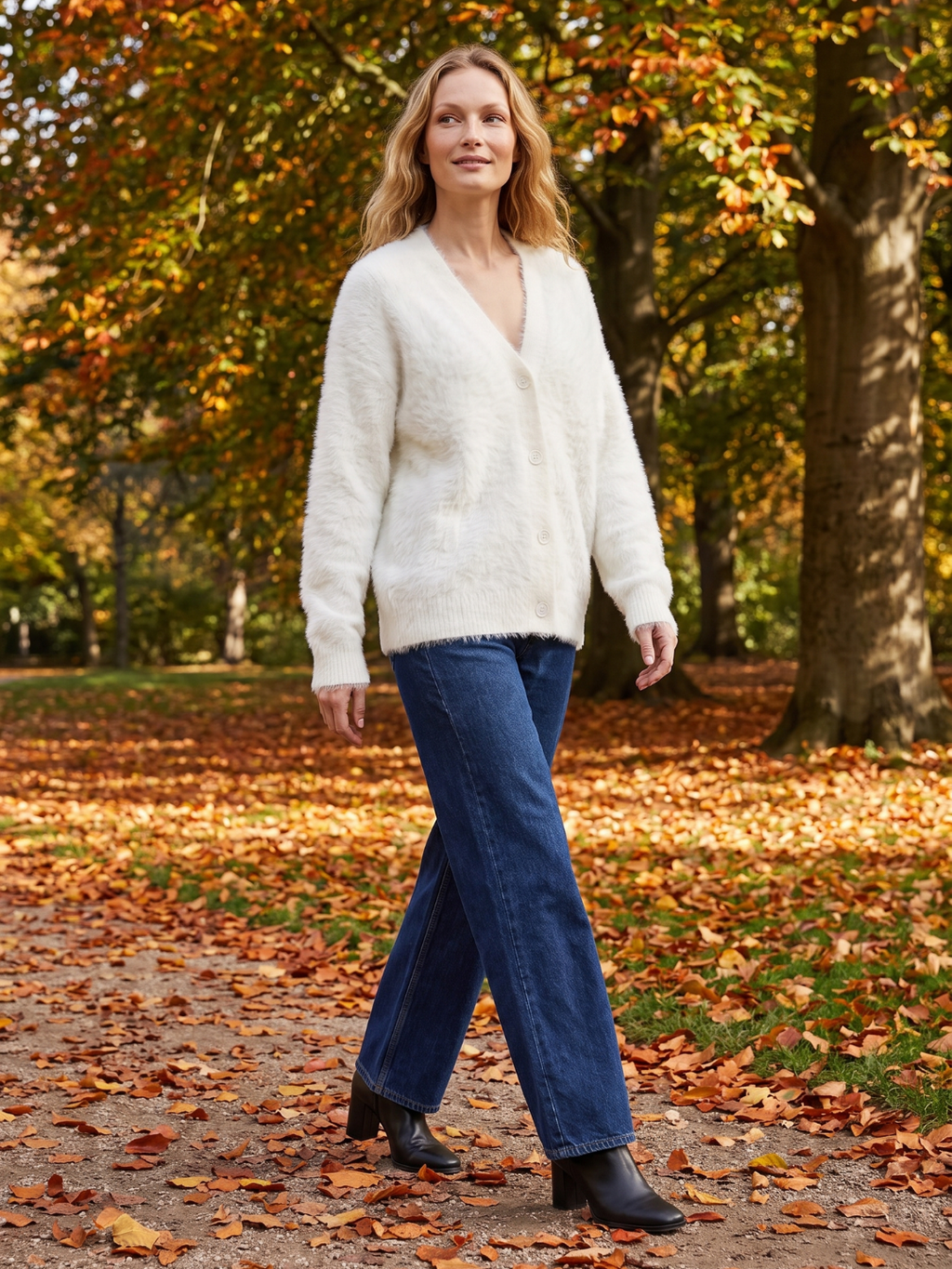 Alma Oversized V Neck Layered Cardigan - view 15
