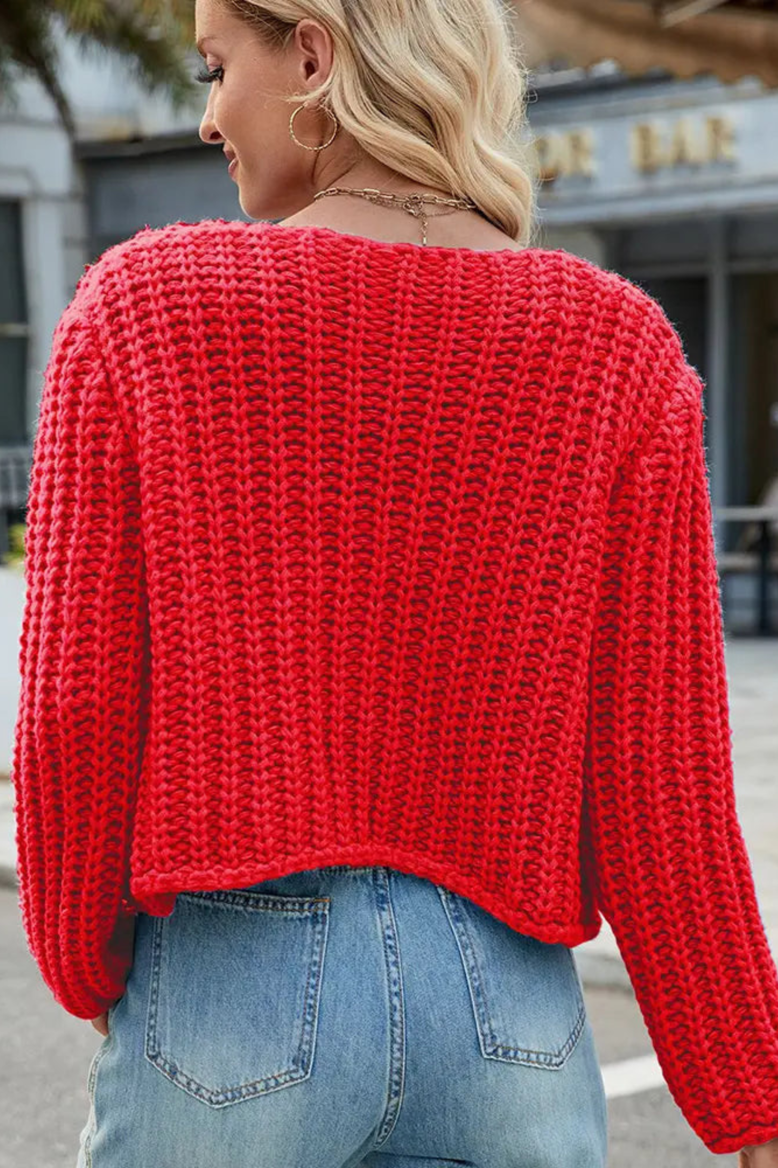 Amira Button Front V Neck Patch Pocket Cardigan - view 6