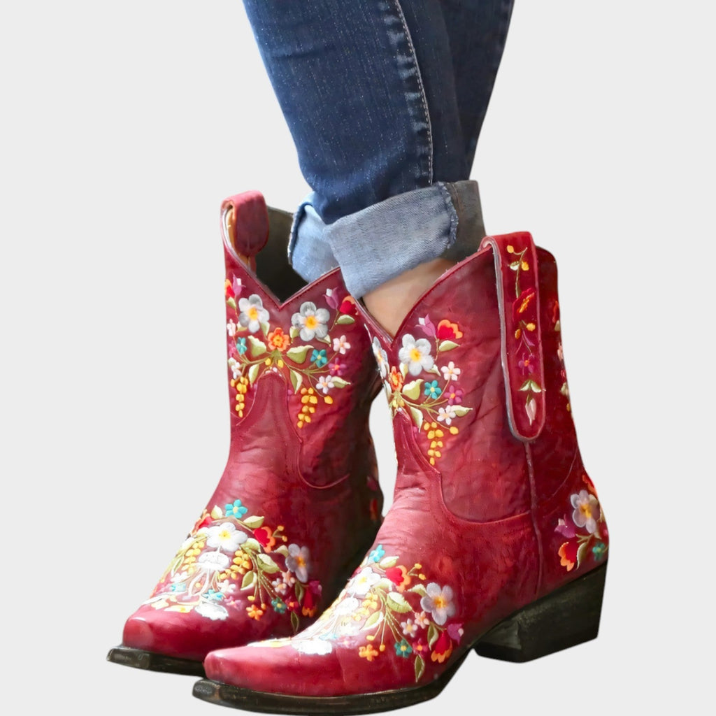 Women's Cowboy Boots Floral Embroidered Western Inspired