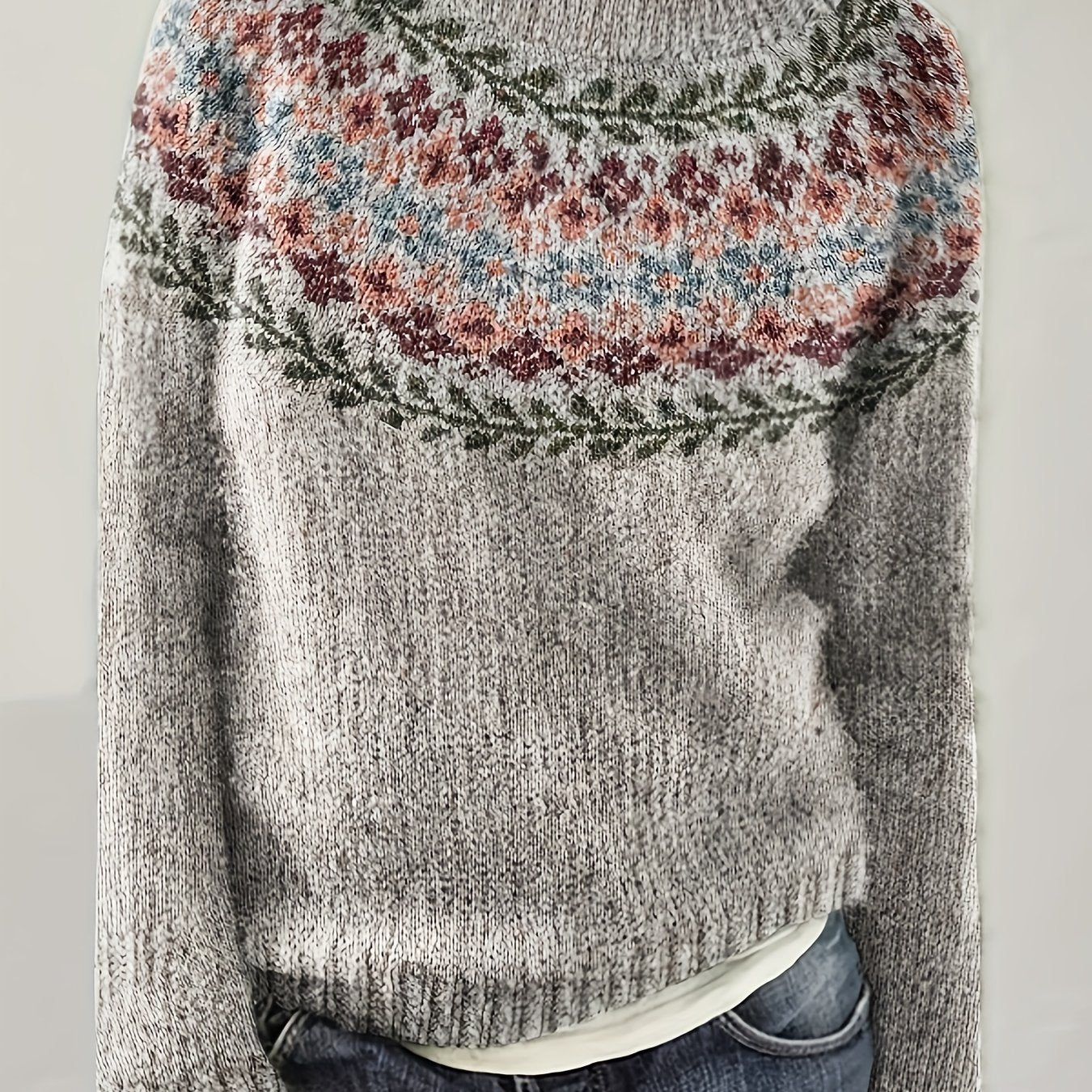 Faye Fair Isle Round Neck Sweater - view 3