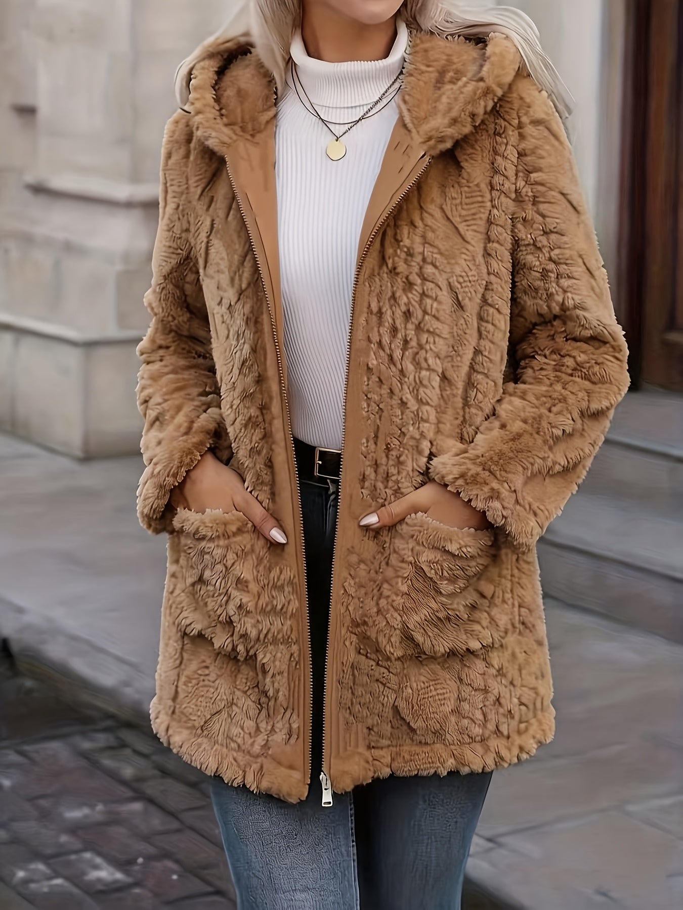 Anouk Textured Zip Front Cardigan - view 2
