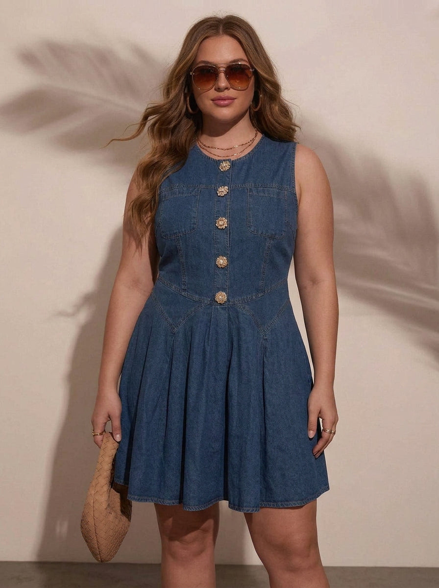 Astrid Sleeveless Denim Dress