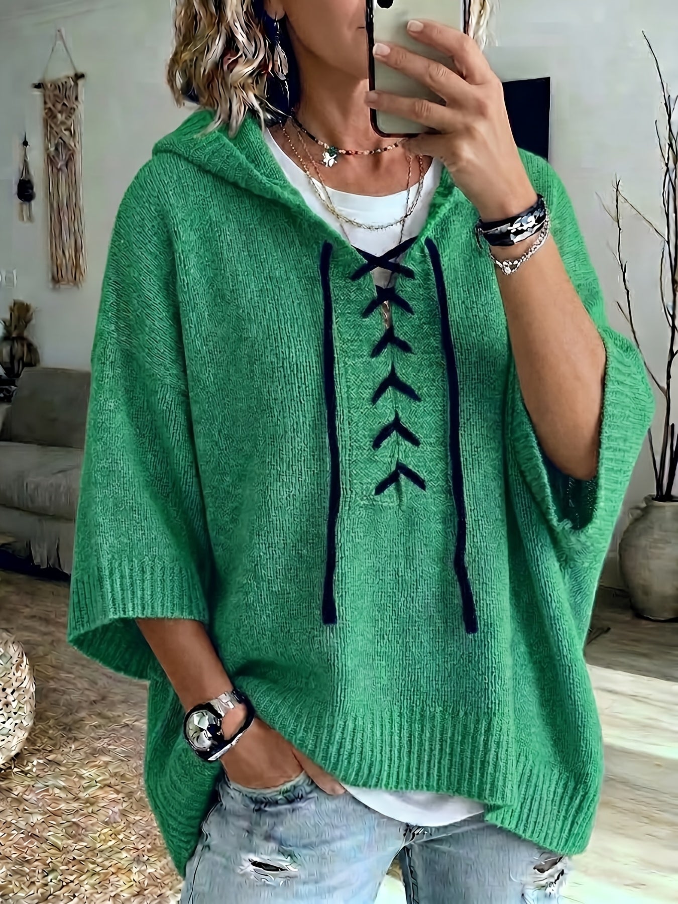 Delphine Oversized Batwing Sleeve Hoodie - view 6
