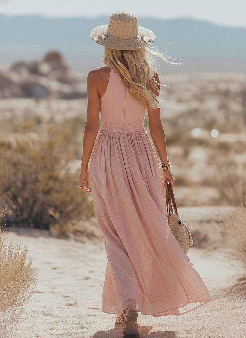 Cecily Boho Halter Maxi Dress - view 5
