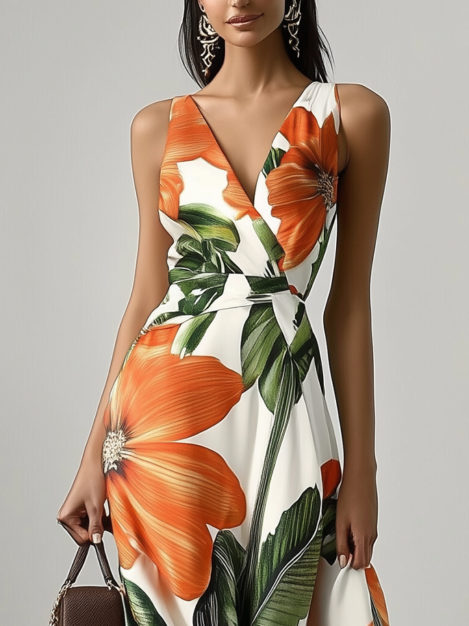 Mirabel Floral A-Line Maxi Dress with Pockets - view 4