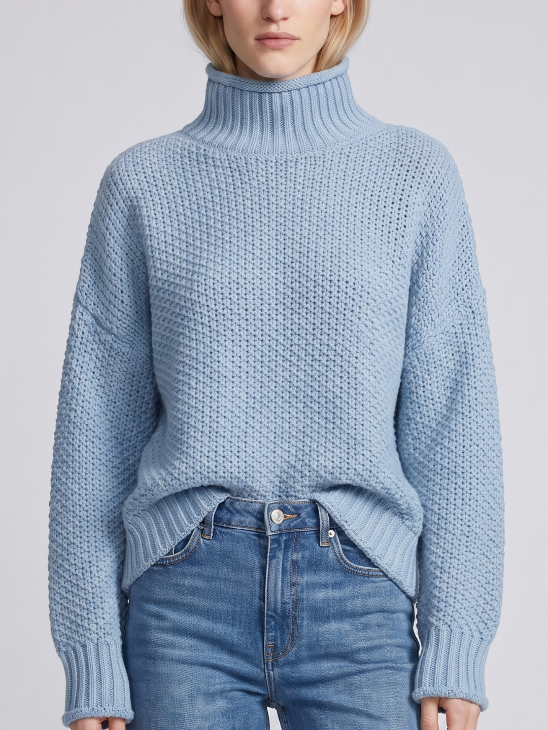 Valentina Turtleneck Loose Fit Pullover Sweater - view 8