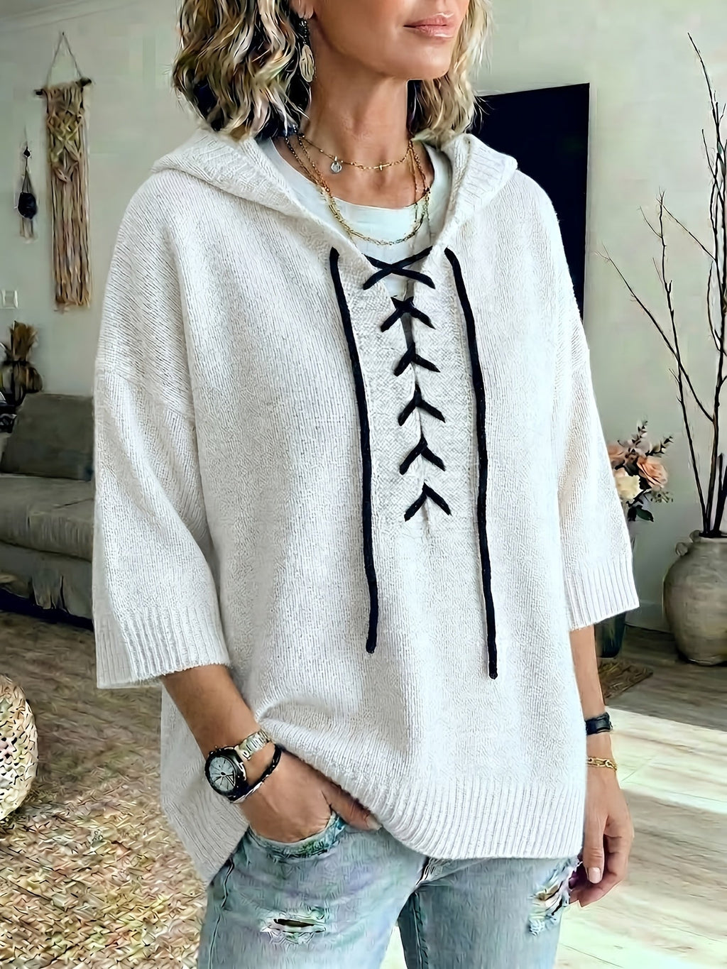 Delphine Oversized Batwing Sleeve Hoodie - view 10