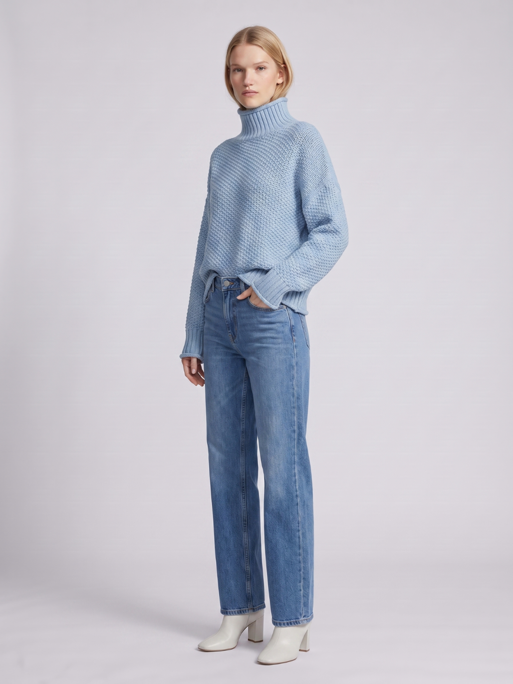 Valentina Turtleneck Loose Fit Pullover Sweater - view 9