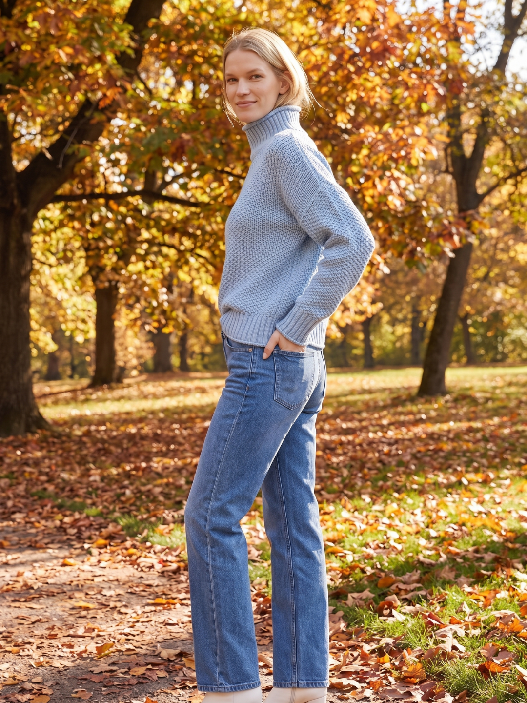 Valentina Turtleneck Loose Fit Pullover Sweater - view 12