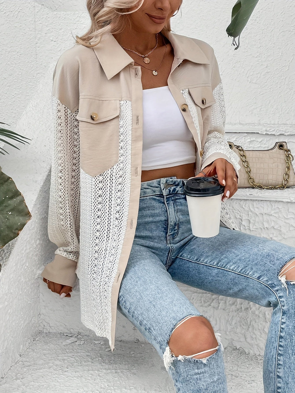 Sienna Oversized Button Front Shirt Jacket - view 3