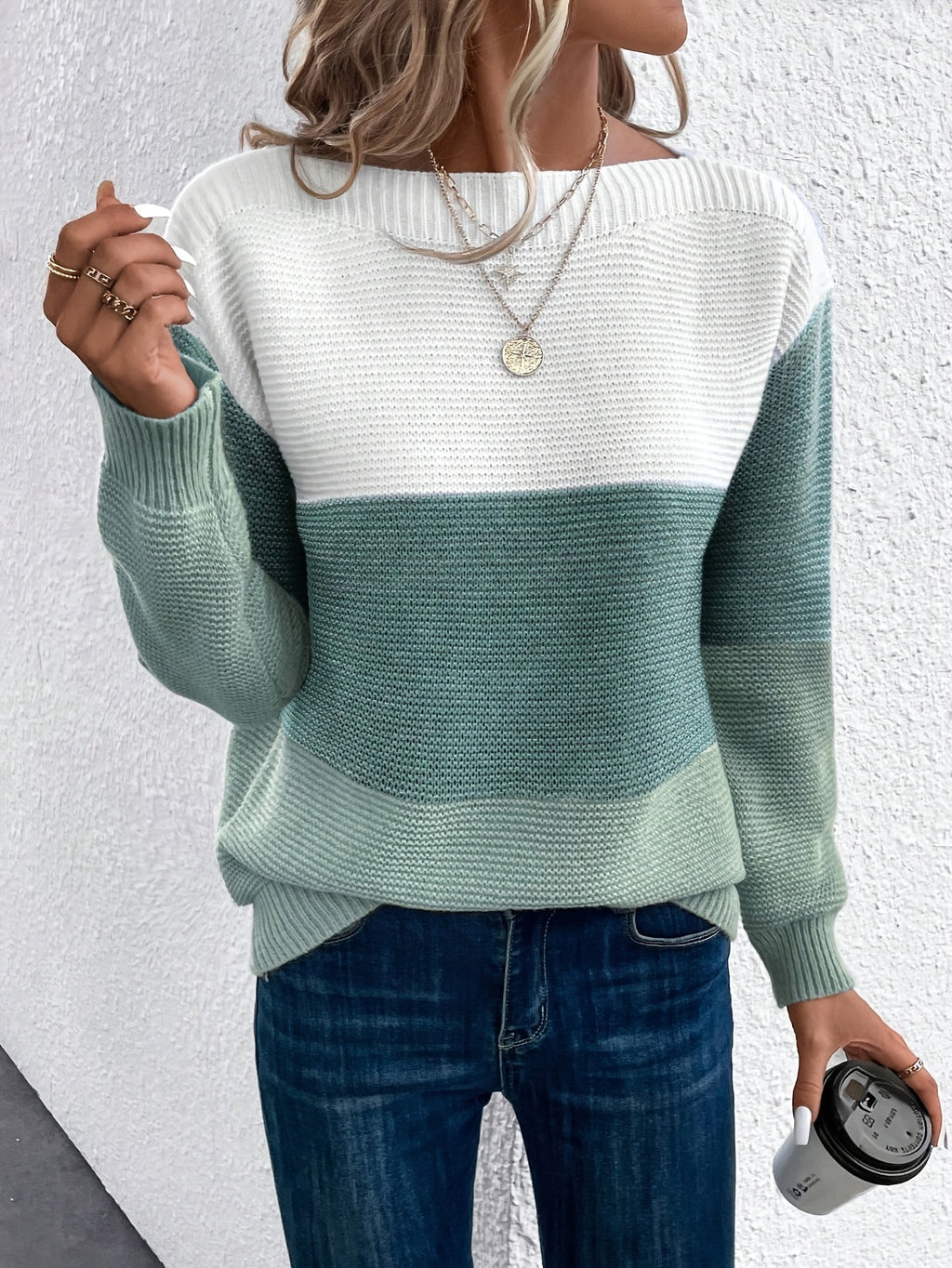 Cleo Boat Neck Drop Shoulder Sweater - view 2