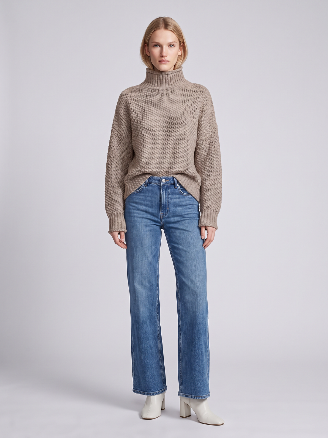 Valentina Turtleneck Loose Fit Pullover Sweater - view 13