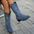 Nora Embroidered Western Mid Calf Boots - view 3