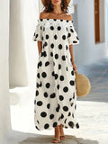 Orla Polka Dot Off-Shoulder Maxi Dress - front view