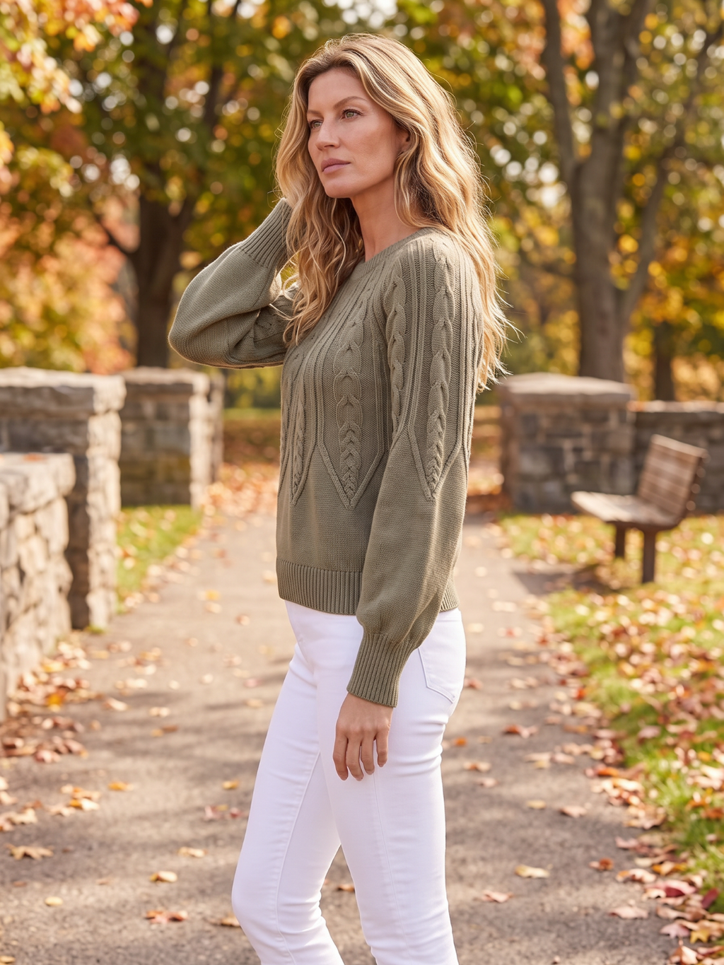 Nadine Cable Knit Oversized Round Neck Sweater - view 11