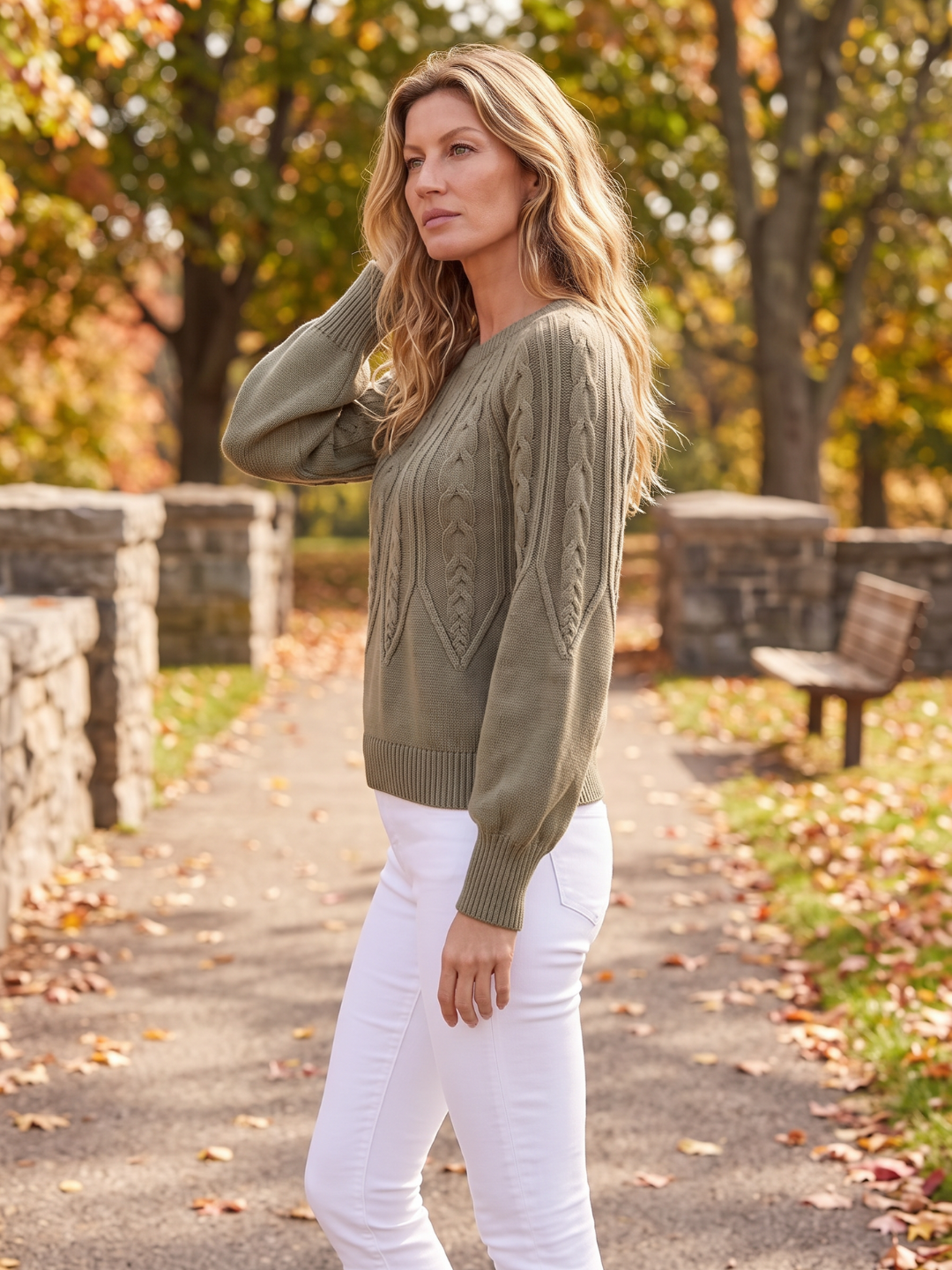 Nadine Cable Knit Oversized Round Neck Sweater - view 11