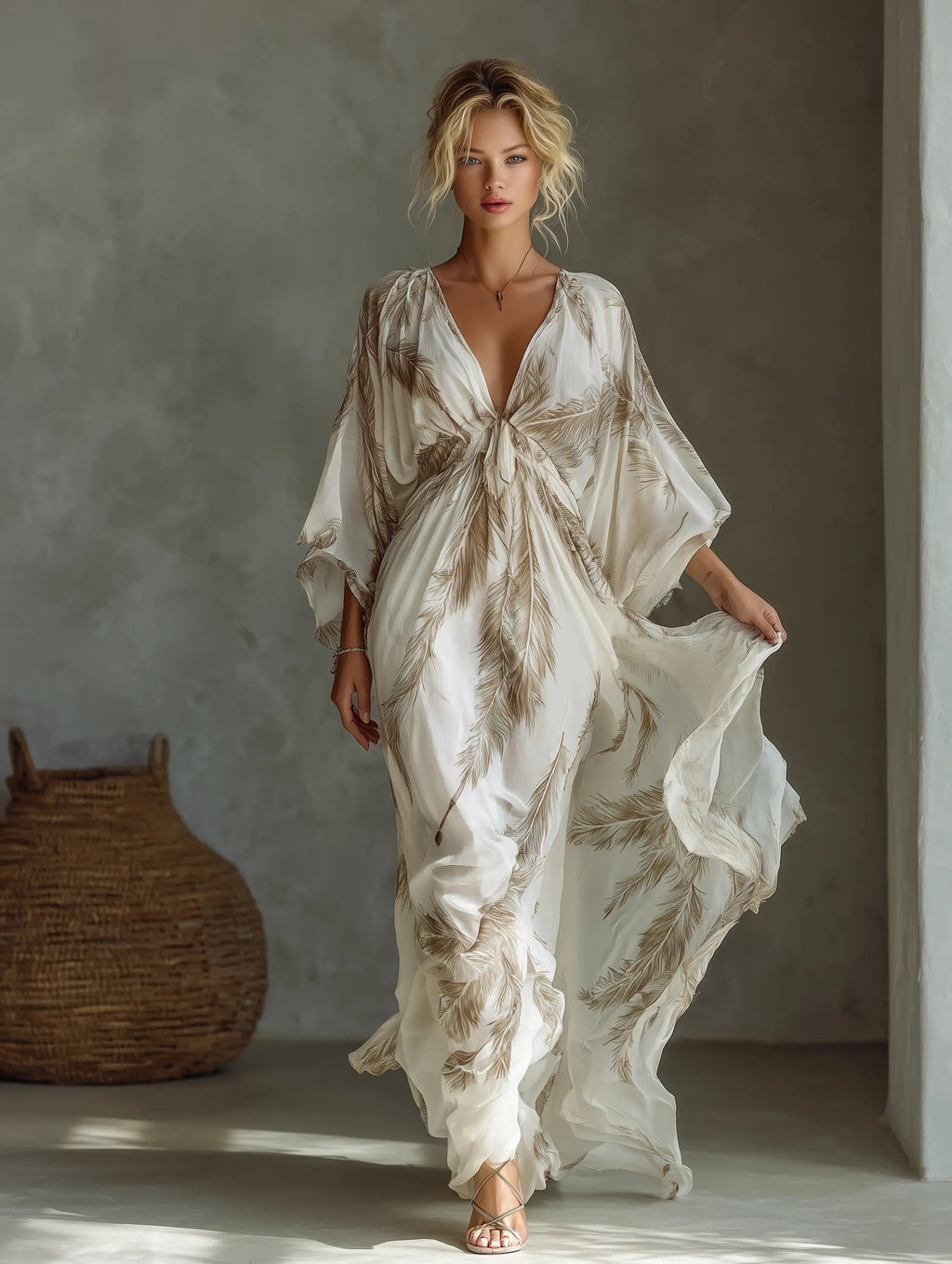Rue Palm Print Maxi Dress - view 2