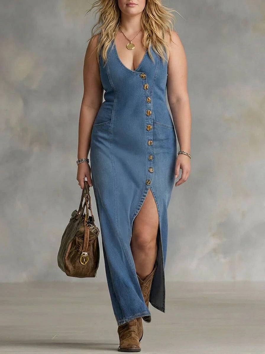 Noa Sleeveless Denim Dress