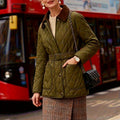 Women's Quilted Jacket with Belted Waist