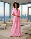 Suzette Women's Wide Leg V-Neck Jumpsuit