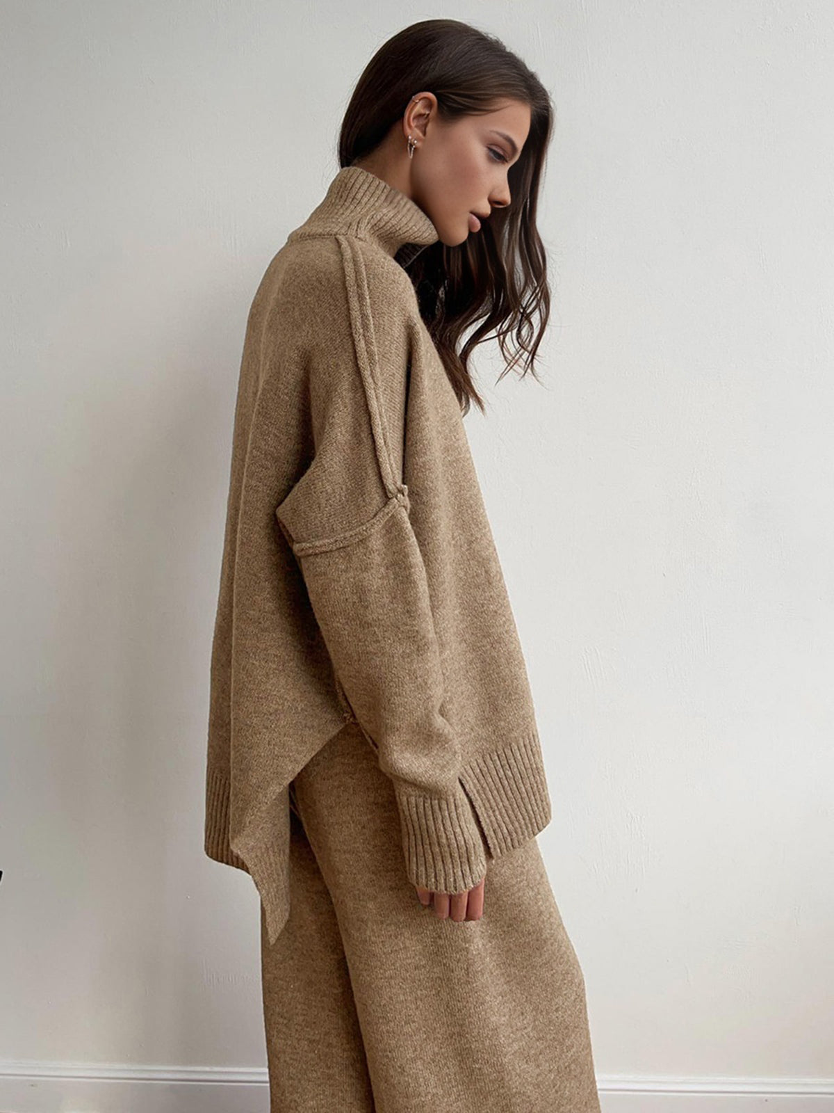Briony | Turtleneck Lounge Set with Wide Leg Trousers for Women