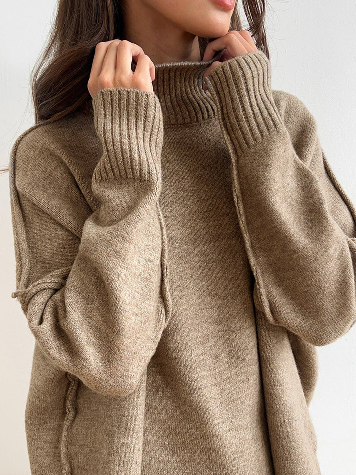 Briony | Turtleneck Lounge Set with Wide Leg Trousers for Women
