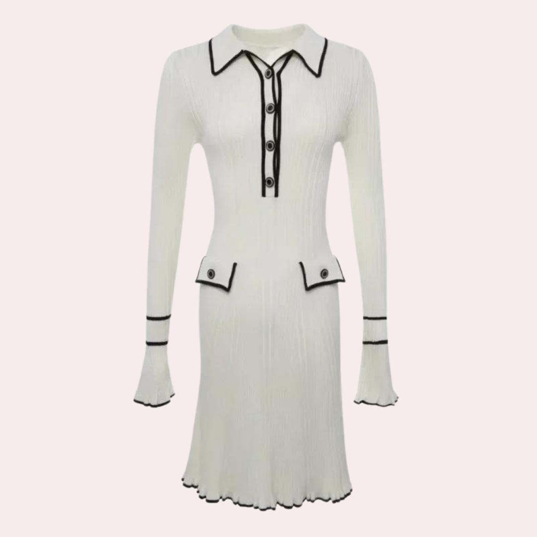 Women's Knitted Dress with Long Sleeves