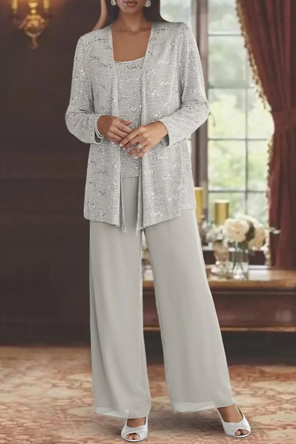 Elysia Women's Evening Set | Three-Piece Flowing Design for Formal Occasions