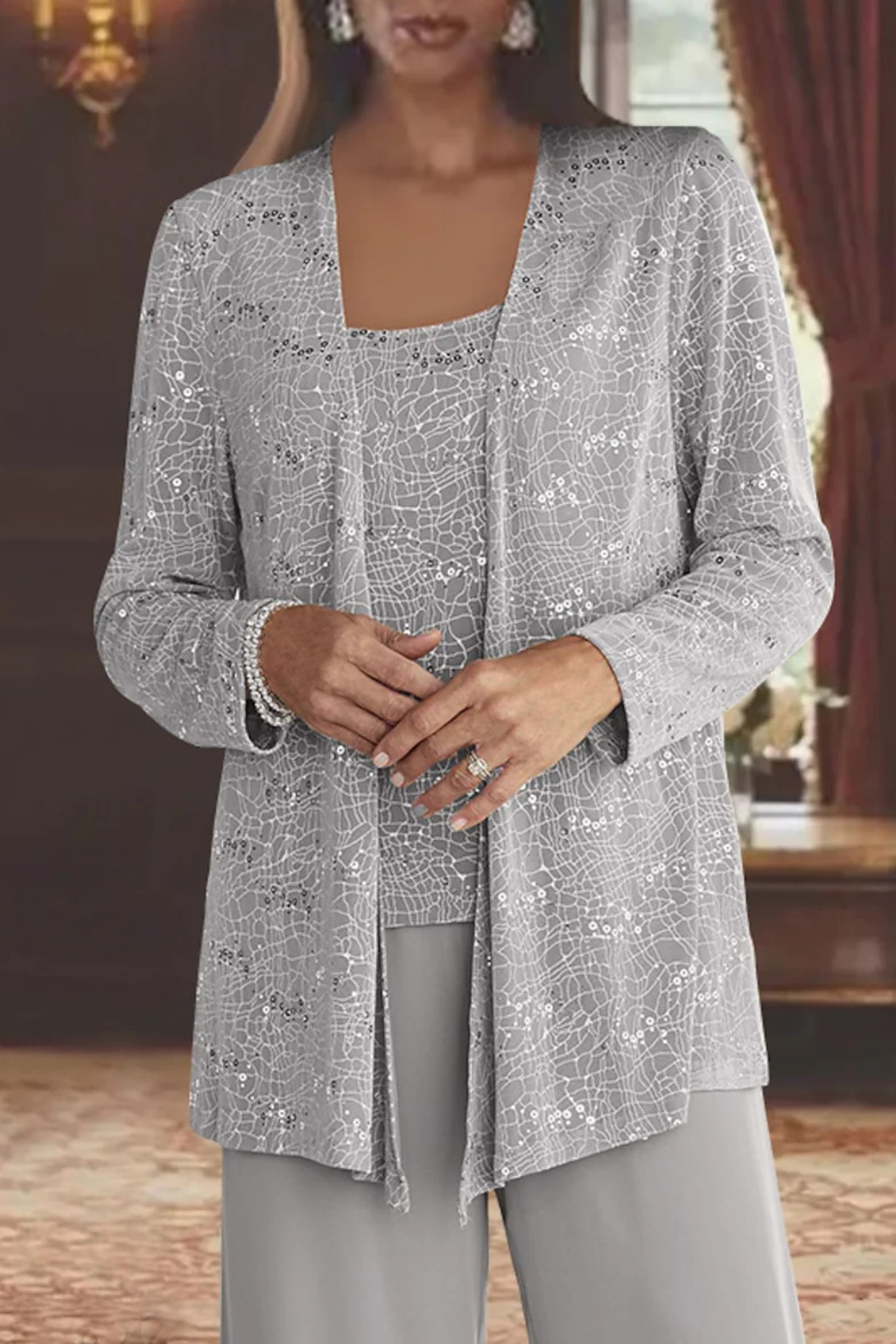 Elysia Women's Evening Set | Three-Piece Flowing Design for Formal Occasions