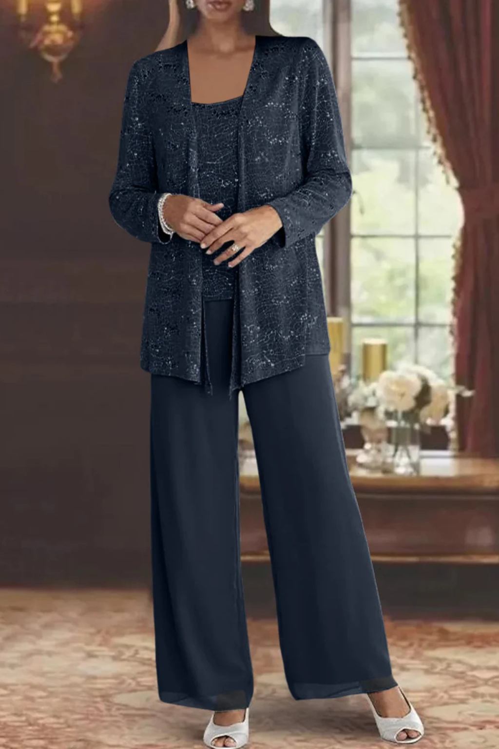 Elysia Women's Evening Set | Three-Piece Flowing Design for Formal Occasions