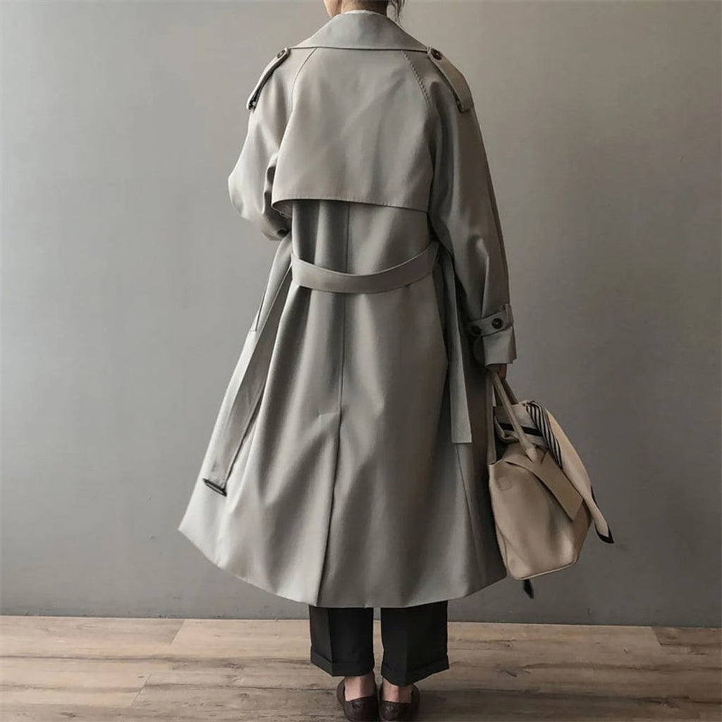 Elysia Women's Trench Coat | Double-Breasted, Water-Repellent Long Coat
