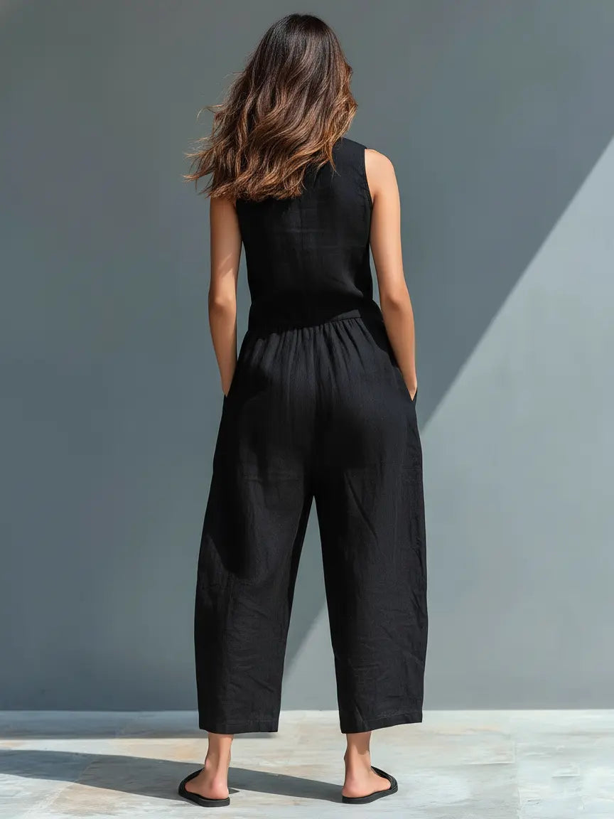Briony Button-Up Sleeveless Jumpsuit - view 2