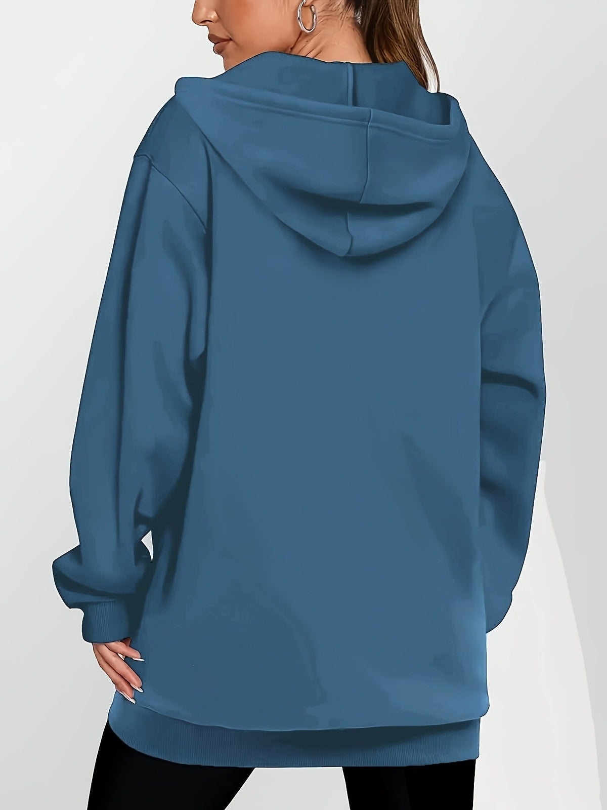 Women's Longline Hooded Jacket with Zip Front