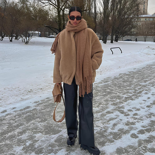 Adelaide | Teddy Faux Fur Coat with Drop Shoulder Drape for Women