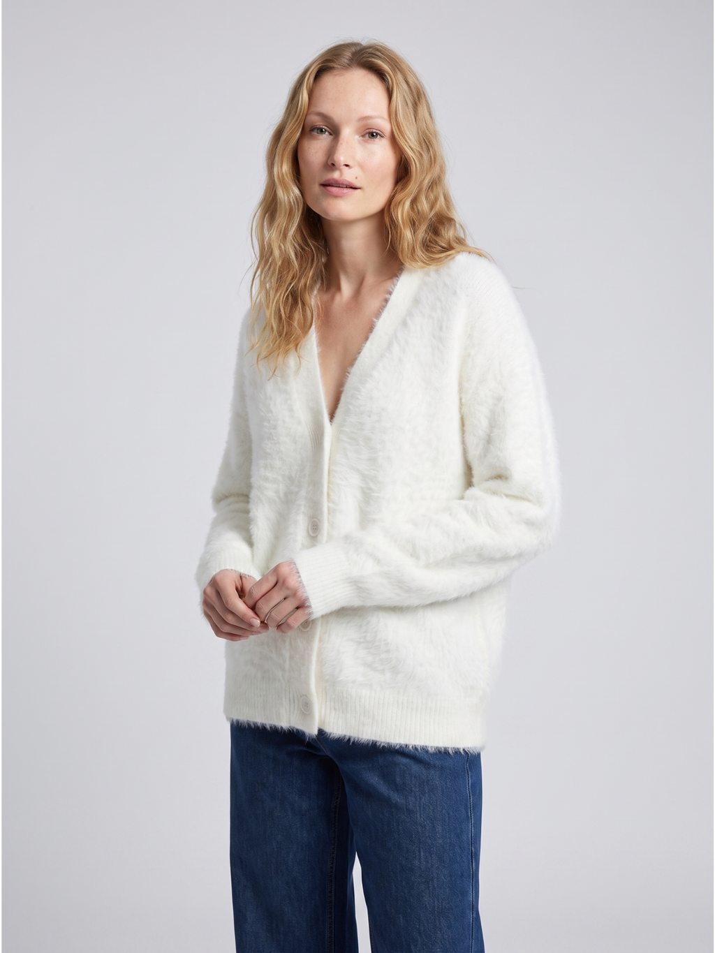 Alma Oversized V Neck Layered Cardigan - view 9