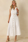 Rosalind Belted Sleeveless Maxi Dress - front view