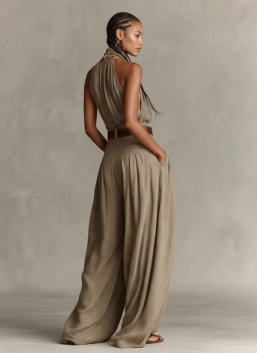 Winnie Halter Neck Wide-Leg Jumpsuit - view 5