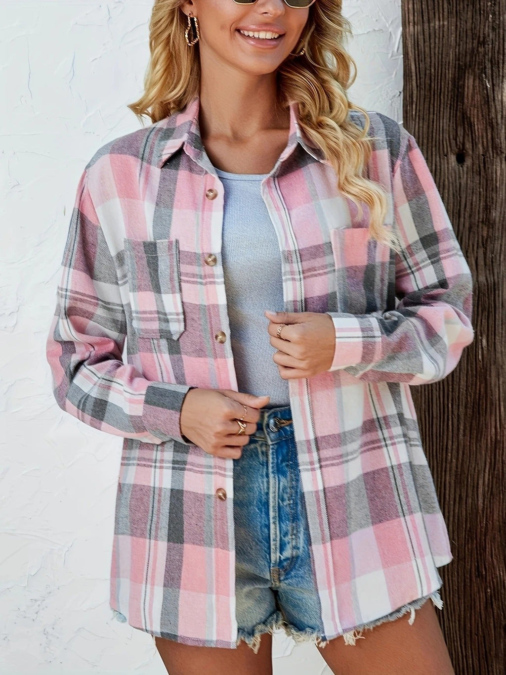 Opal | Steadfast Oversized Plaid Flannel Shirt for Women