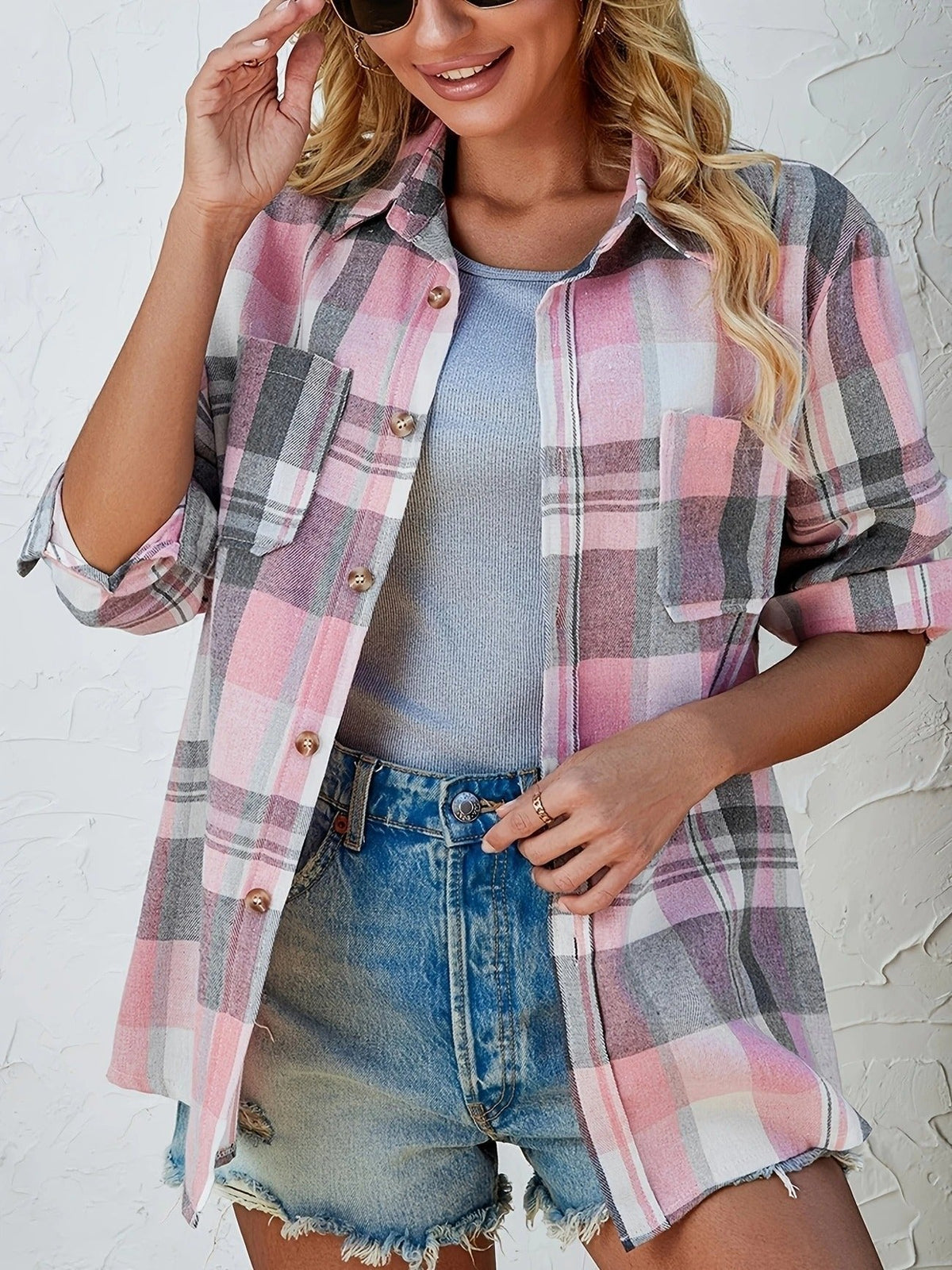 Opal | Steadfast Oversized Plaid Flannel Shirt for Women