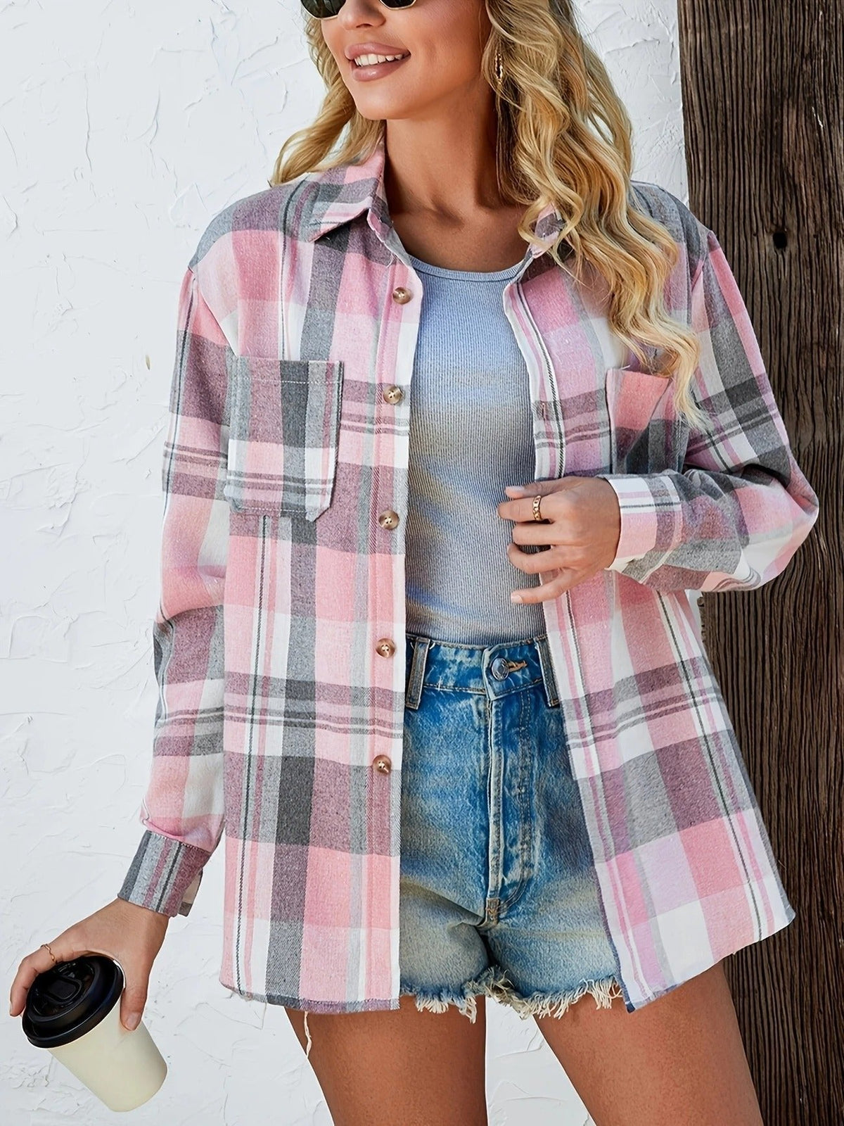 Opal | Steadfast Oversized Plaid Flannel Shirt for Women