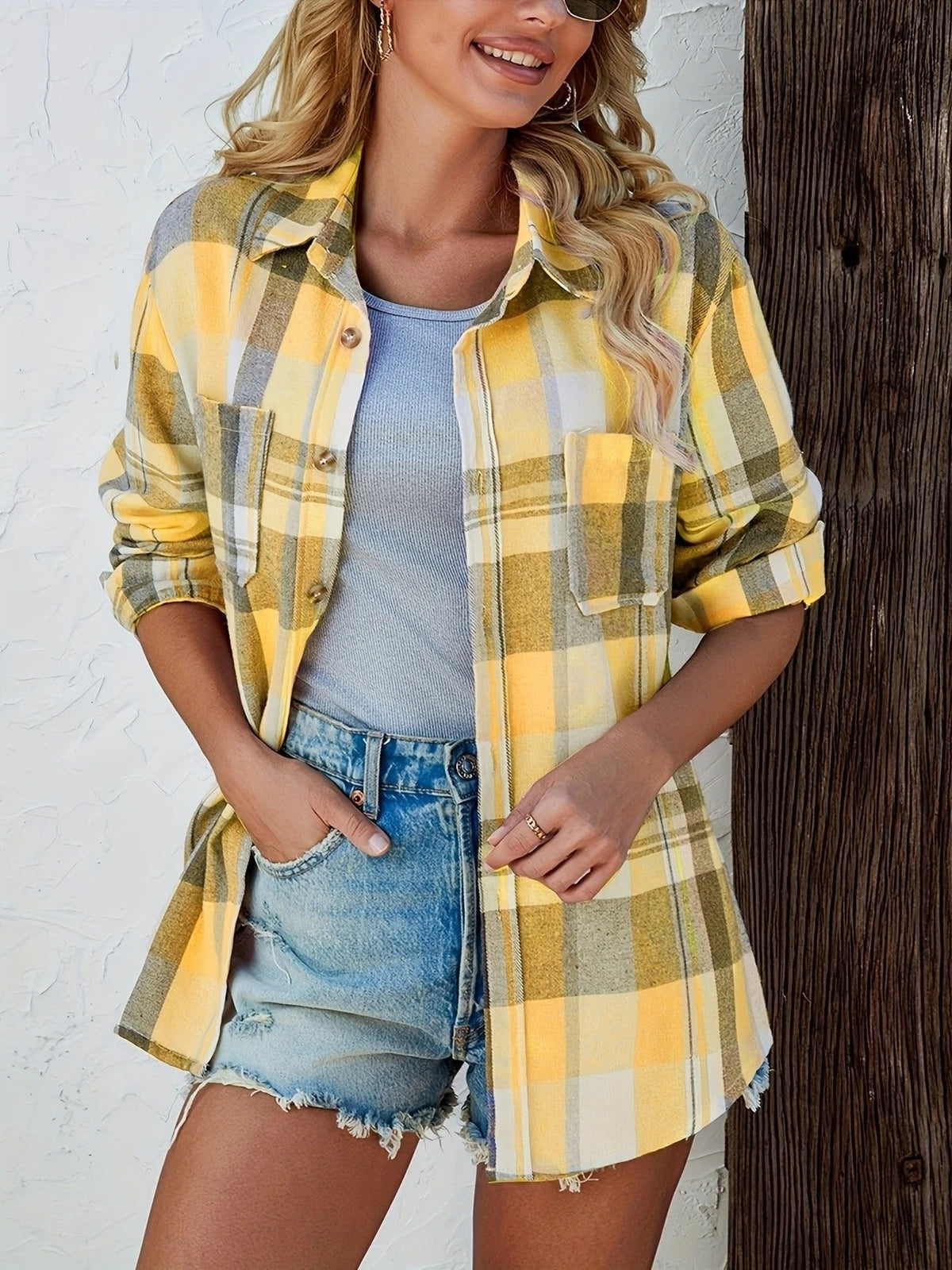 Opal | Steadfast Oversized Plaid Flannel Shirt for Women