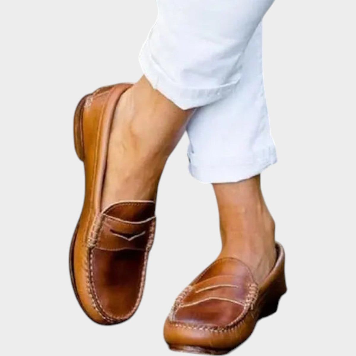 Women's Leather Penny Loafers Slip On Design