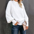 Cressida Cable Knit Balloon Sleeve Sweater - view 2