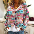 Irene Button Front V Neck Cardigan - front view