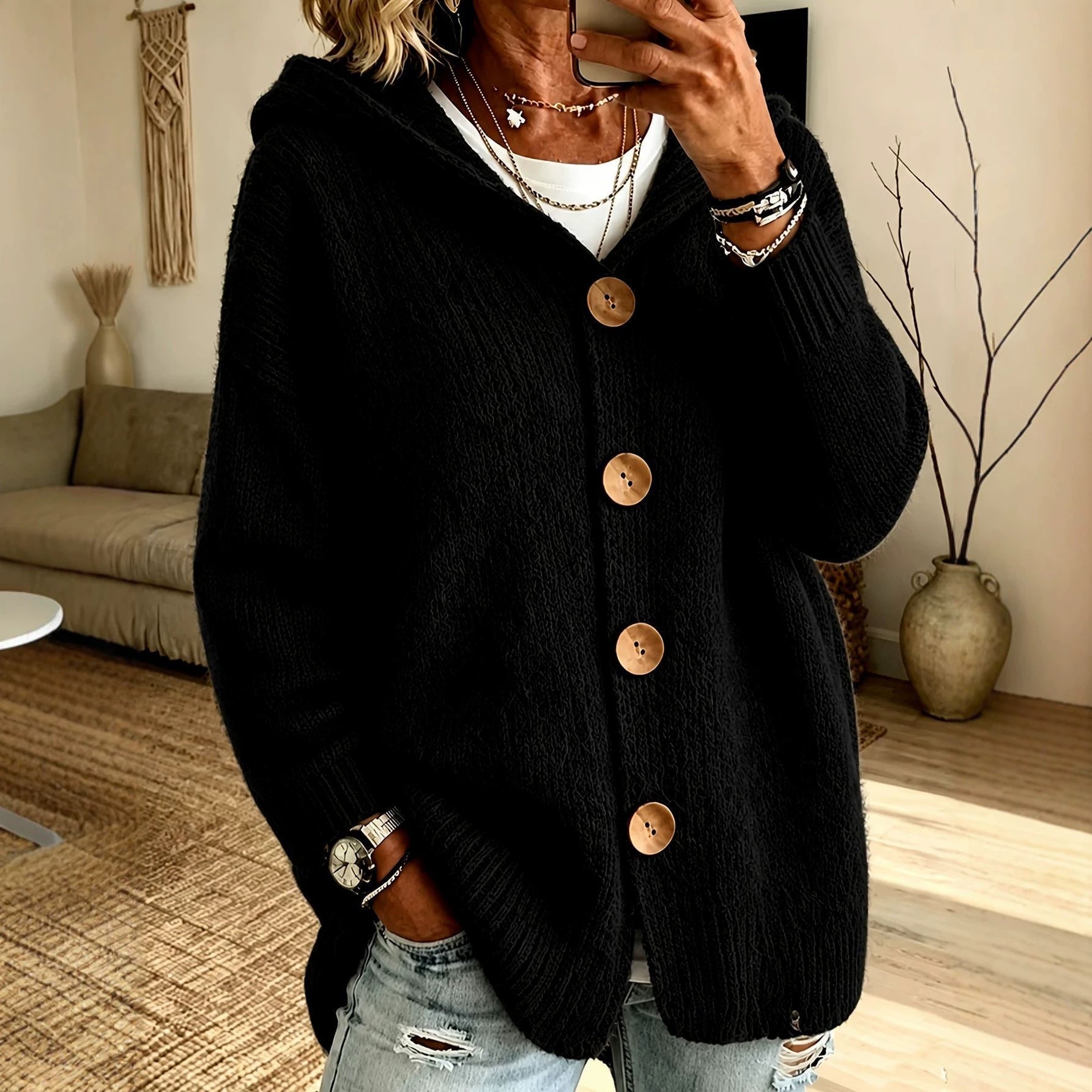 Petra Chunky Knit Oversized Cardigan - view 4