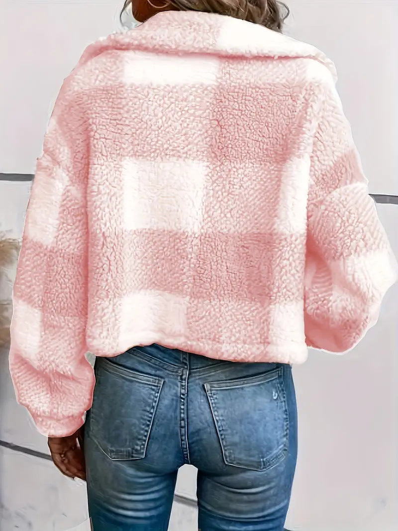 Paloma Plaid Button Front Cropped Jacket - view 3